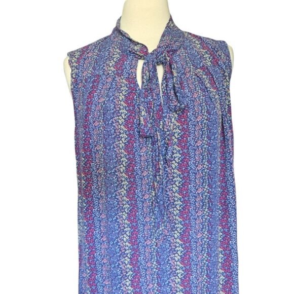 L.L. Bean Blue and Purple Sleeveless Midi Dress - Picture 4 of 10